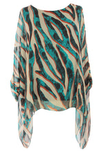 Load image into Gallery viewer, Abstract Zebra Print Silk Top
