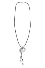 Load image into Gallery viewer, Big Diamond 2 Dangling Pearls Necklace
