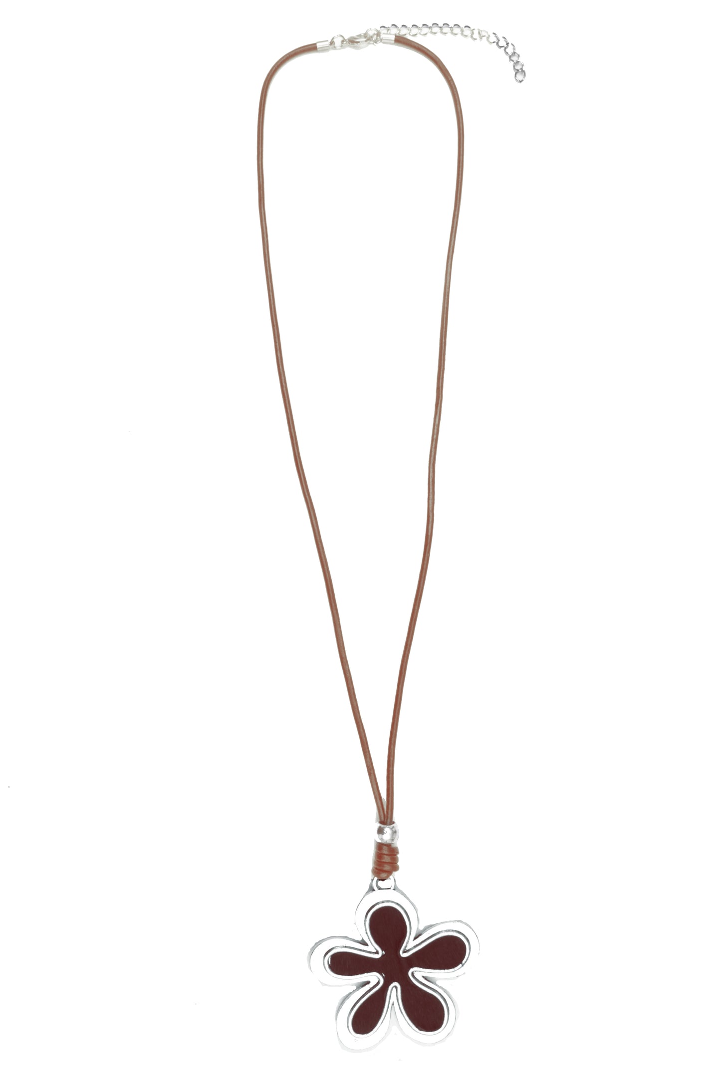 Faux Suede Flower Necklace