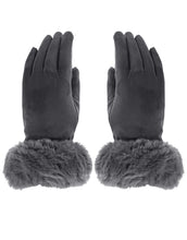 Load image into Gallery viewer, Faux Fur Cuff Suede Gloves
