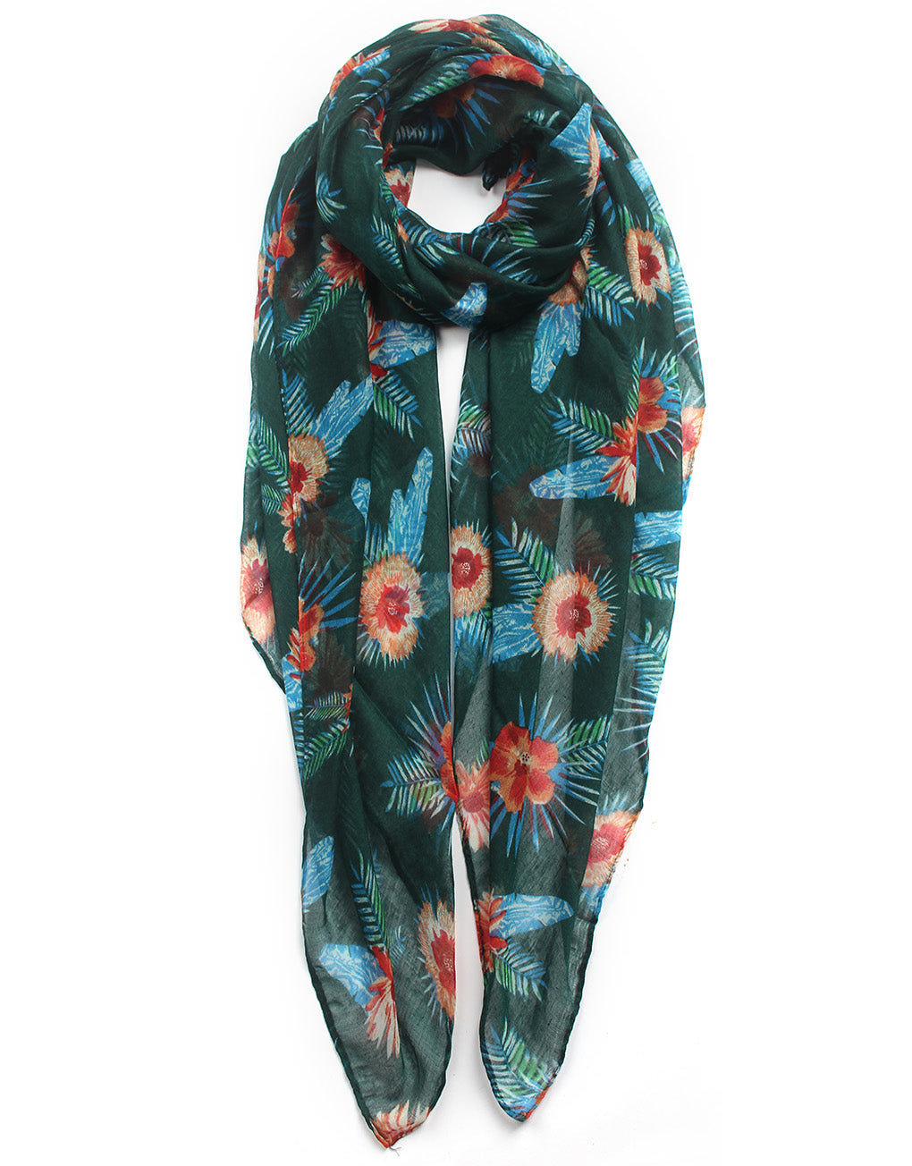 Exotic Floral Print Scarf