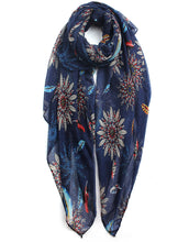 Load image into Gallery viewer, Floral Feather Print Scarf
