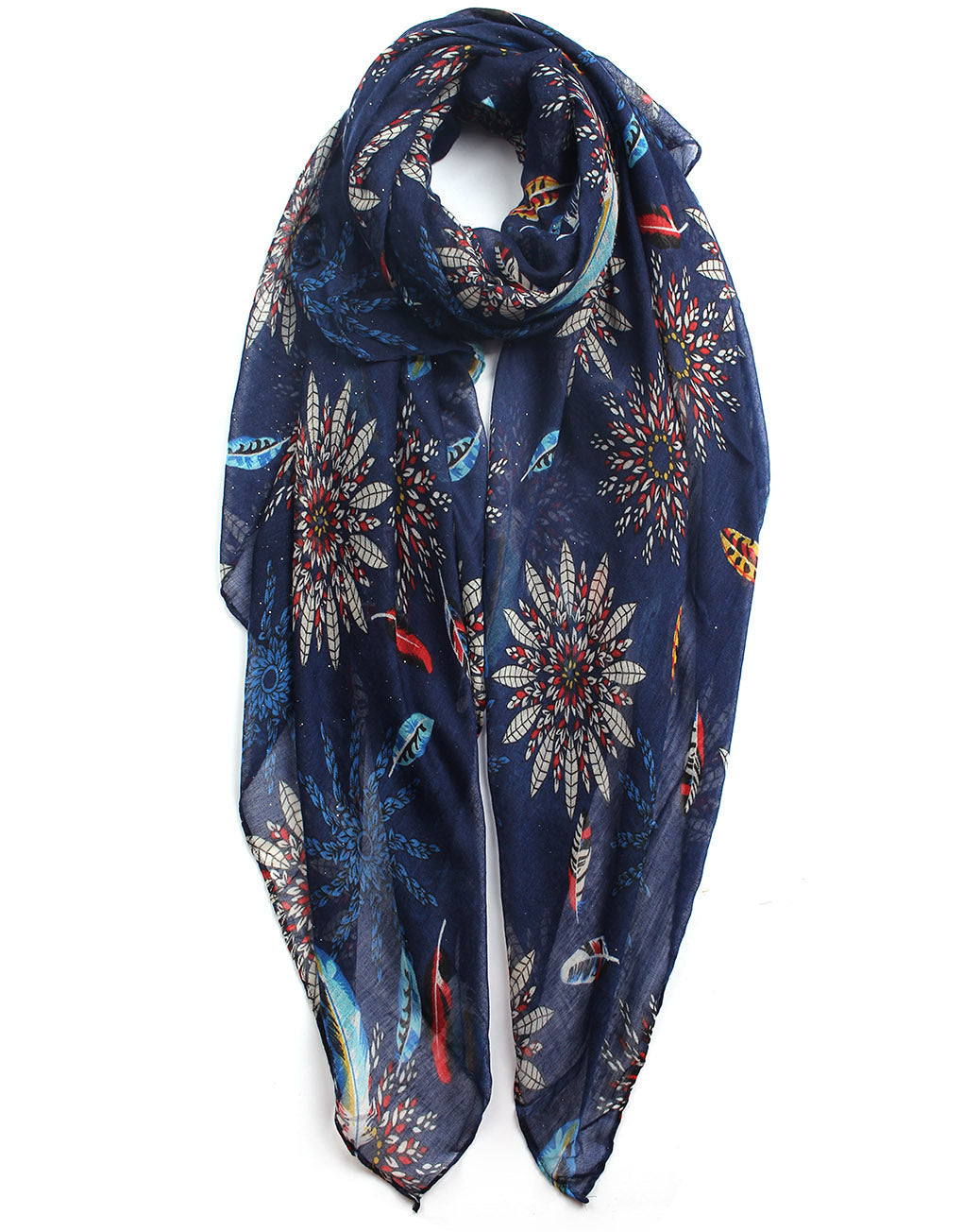 Floral Feather Print Scarf