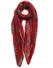 Load image into Gallery viewer, Floral Feather Print Scarf
