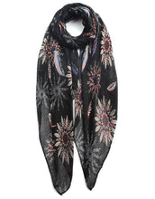 Load image into Gallery viewer, Floral Feather Print Scarf
