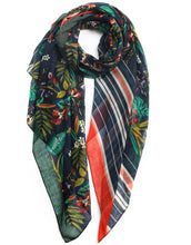 Load image into Gallery viewer, Exotic Floral Print Border Scarf
