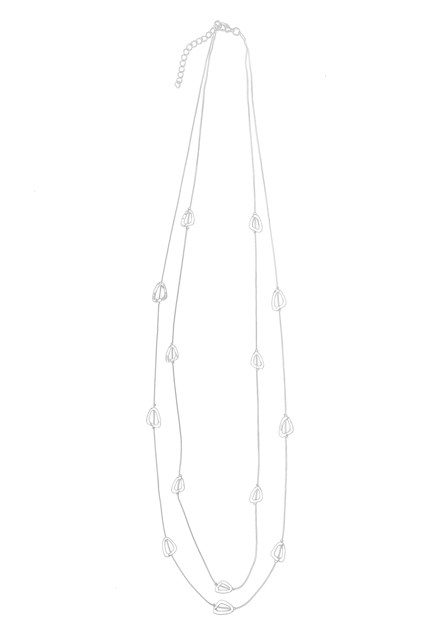 Hammered Triangle Double Layer Necklace