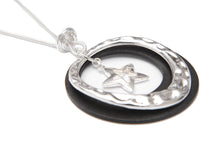 Load image into Gallery viewer, Dangling Hammered Star Wooden Necklace
