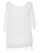 Load image into Gallery viewer, Frayed Hem Silk Top
