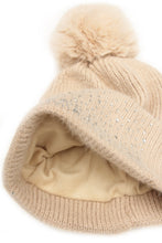 Load image into Gallery viewer, Fleece Lined Diamante Beanie Hat
