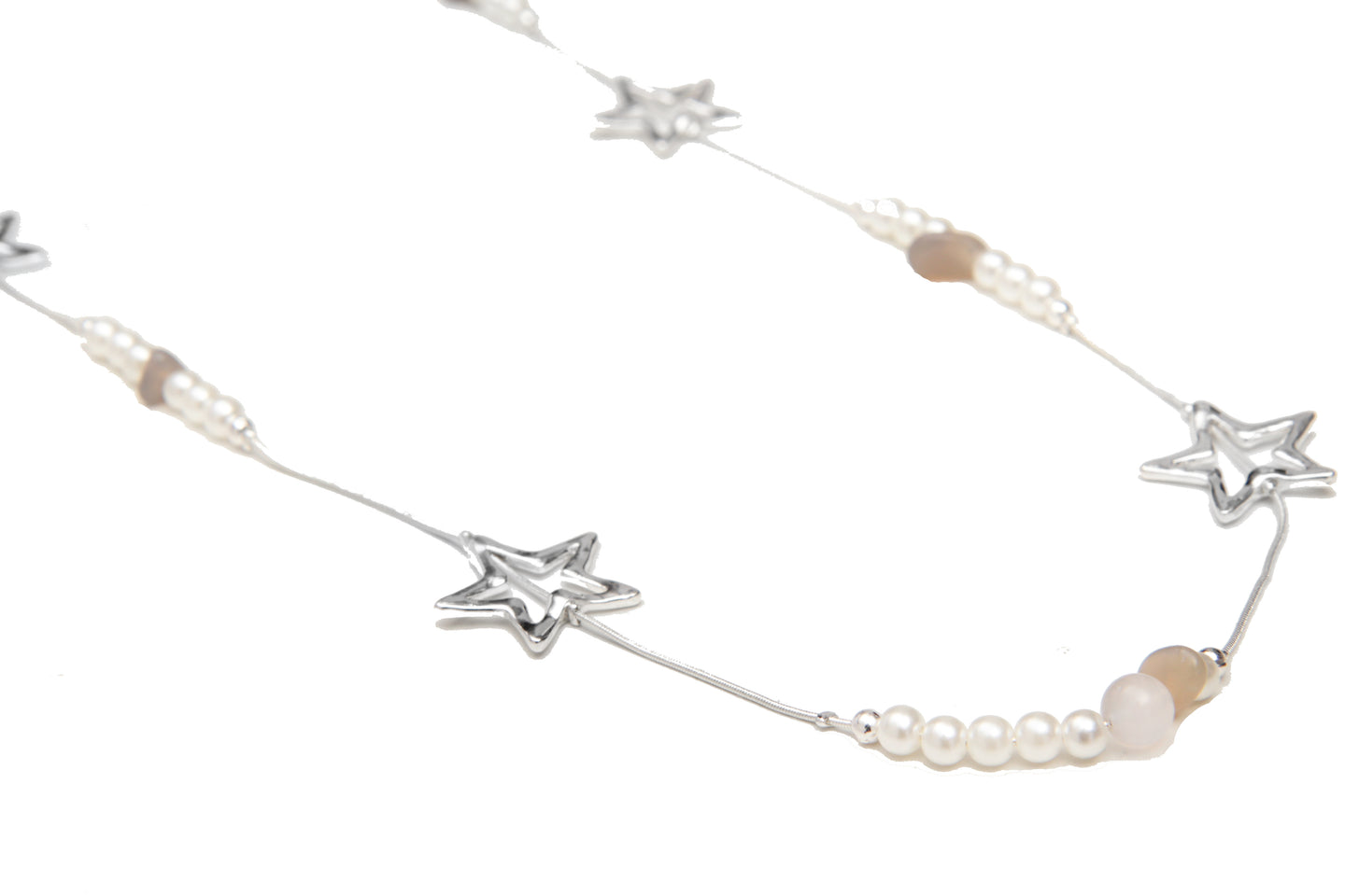 Star Beads Pearls Chain Necklace