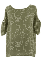 Load image into Gallery viewer, Abstract Face Print Top
