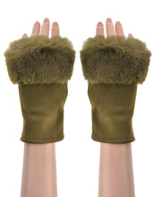 Load image into Gallery viewer, Faux Fur Fingerless Gloves
