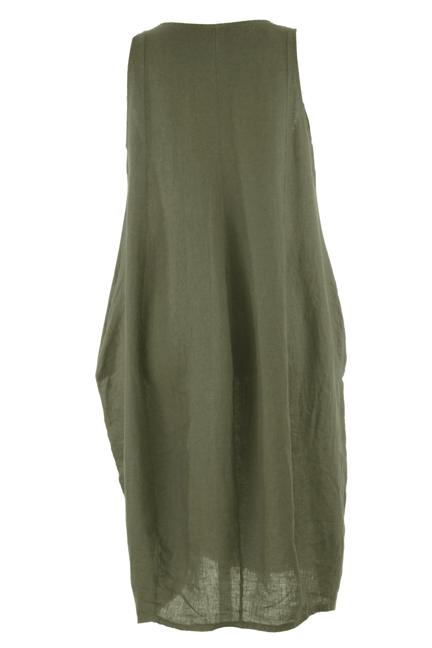 Sleeveless 2 Pocket Linen Dress