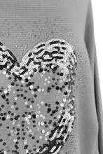 Load image into Gallery viewer, Sequin Heart Ribbed Jumper
