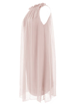 Load image into Gallery viewer, Tie Pleat Neck Silk Dress
