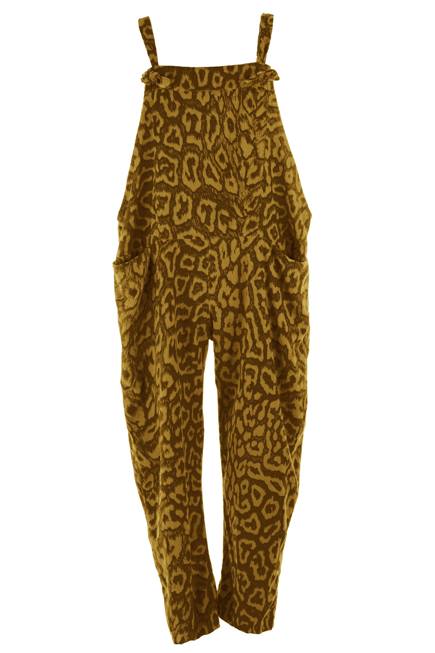Abstract Leopard Corduroy Dungaree