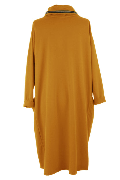 Cowl Zip Neck Star Dress