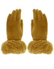 Load image into Gallery viewer, Faux Fur Cuff Suede Gloves
