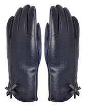 Load image into Gallery viewer, Bow Faux Leather Gloves
