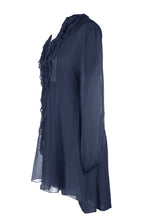 Load image into Gallery viewer, Frill Neck Silk Tassel Tunic
