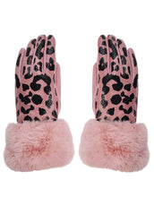 Load image into Gallery viewer, Leopard Print Suede Gloves

