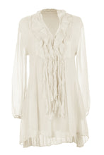Load image into Gallery viewer, Frill Neck Silk Tassel Tunic
