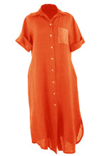 Load image into Gallery viewer, Sequin Pocket Linen Shirt Dress

