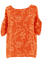 Load image into Gallery viewer, Abstract Face Print Top
