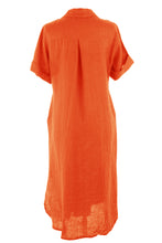 Load image into Gallery viewer, Sequin Pocket Linen Shirt Dress
