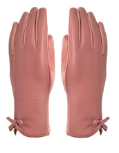 Load image into Gallery viewer, Bow Faux Leather Gloves
