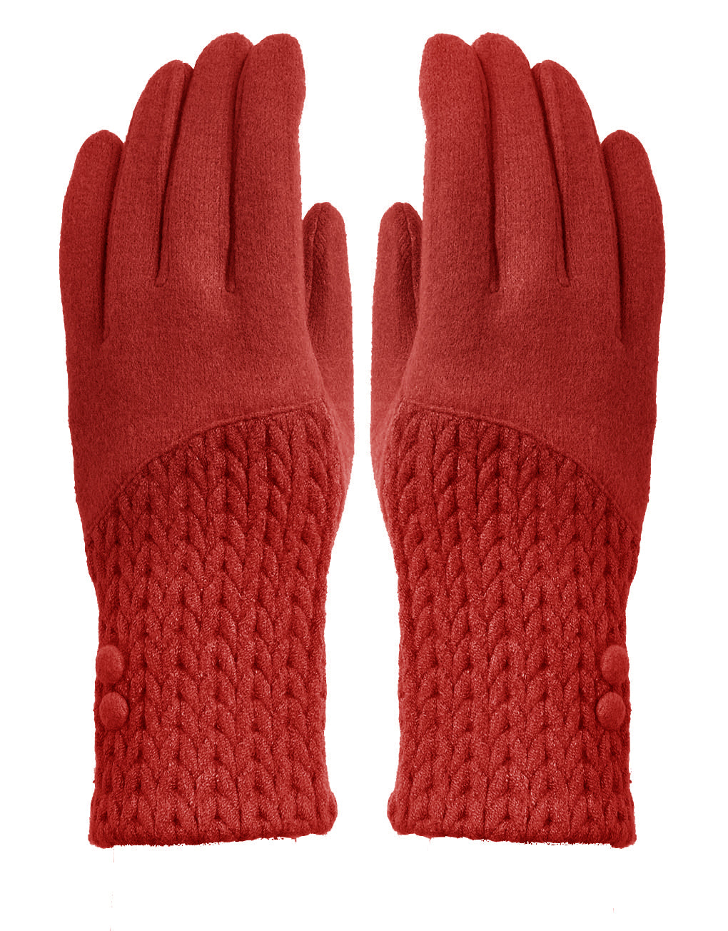 Button Cashmere Knit Gloves