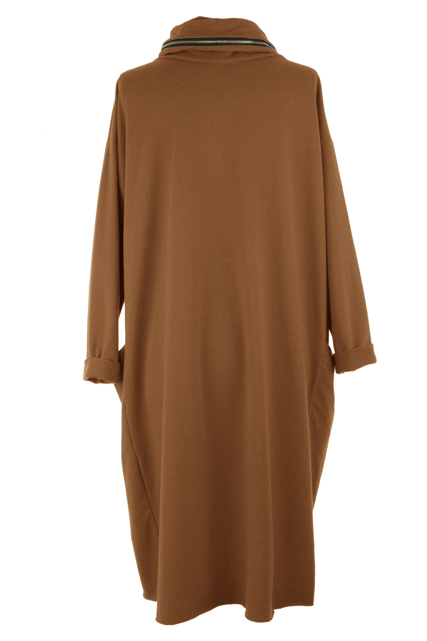 Cowl Zip Neck Star Dress