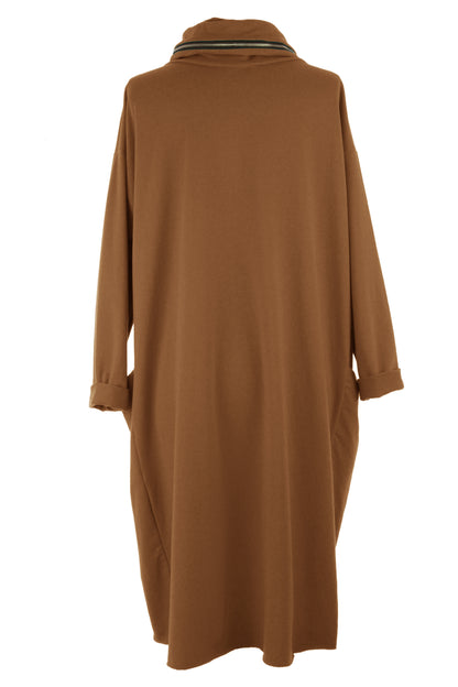 Cowl Zip Neck Star Dress