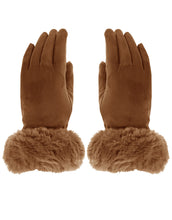 Load image into Gallery viewer, Faux Fur Cuff Suede Gloves
