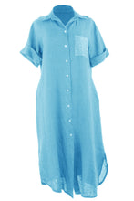 Load image into Gallery viewer, Sequin Pocket Linen Shirt Dress
