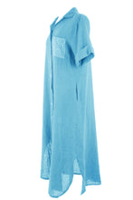 Load image into Gallery viewer, Sequin Pocket Linen Shirt Dress
