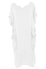 Load image into Gallery viewer, 2 Ruched Pocket Linen Dress
