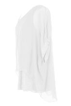 Load image into Gallery viewer, Sequin Sleeve Hem Silk Top
