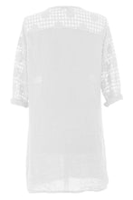 Load image into Gallery viewer, Crochet Linen Jacket Petite
