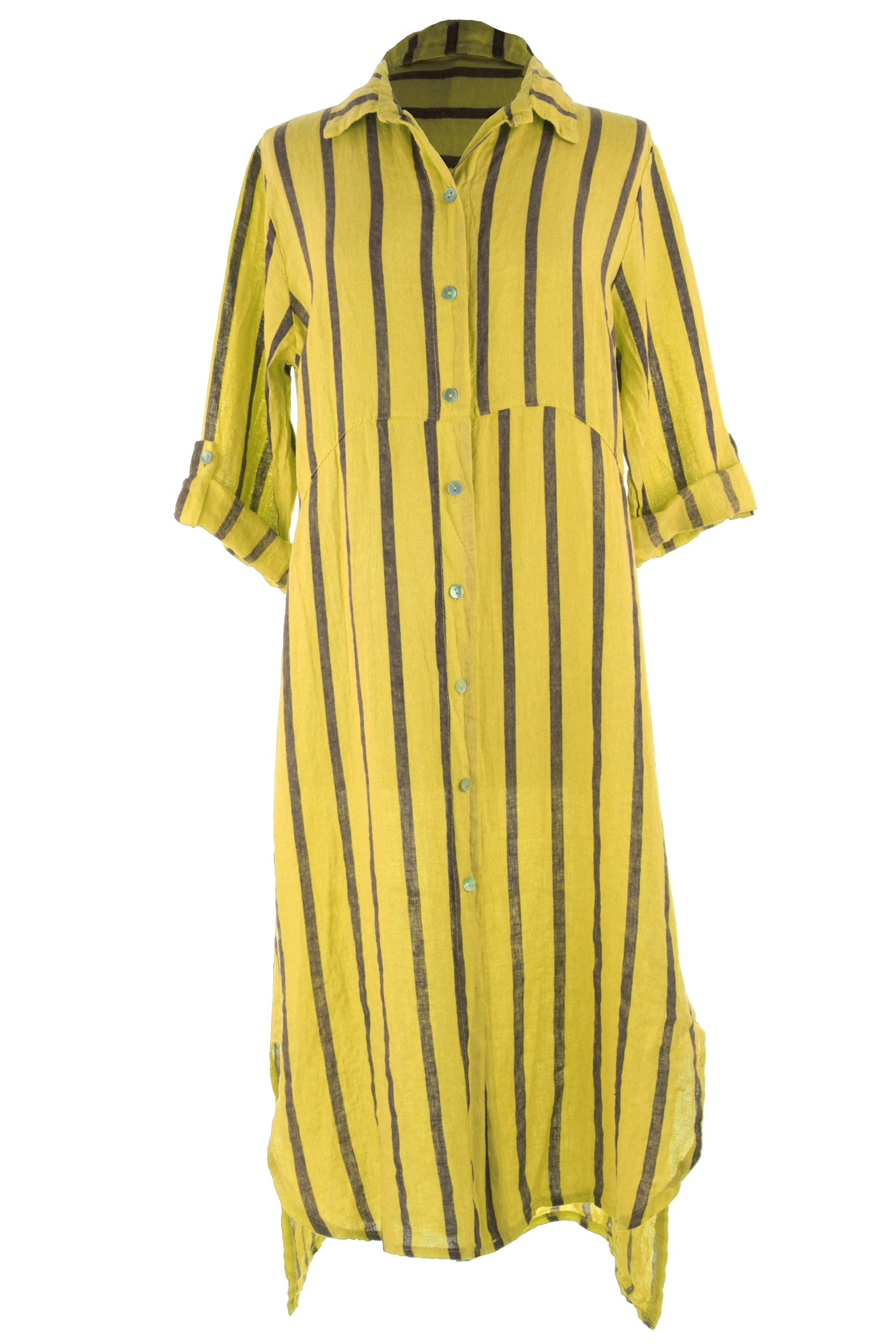 Stripes Linen Shirt Dress